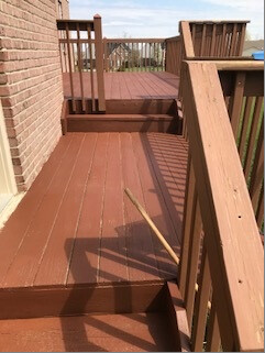 Refinished deck stairs and walkway