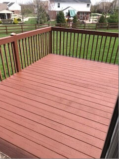 Refinished deck and original spindle railing