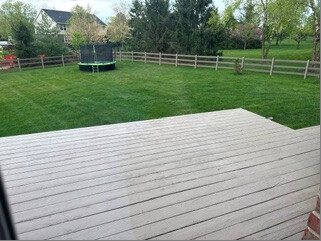 Deck after the old railing was removed