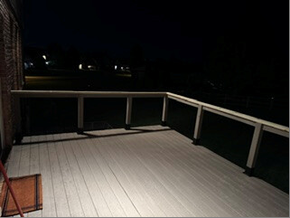 New railing frame at night