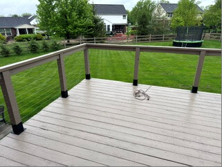 Completed wire railing and deck