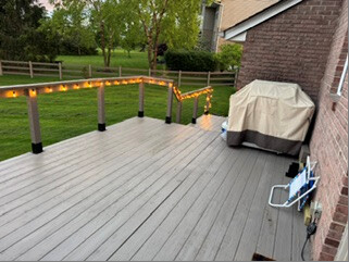 Finished deck and illuminated railing